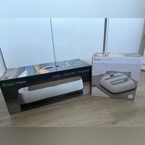 Cricut maker with tools and Cricut easy press 2.